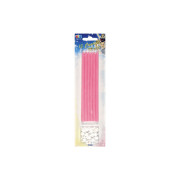 Candeline matite 15 cm. Rosa con supporto CF.12