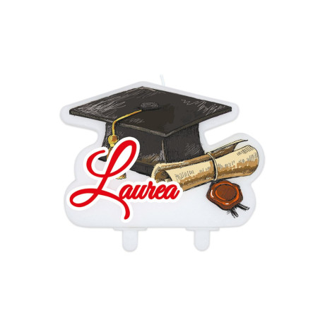 Candelina Sagomata 11x9 cm. Laurea