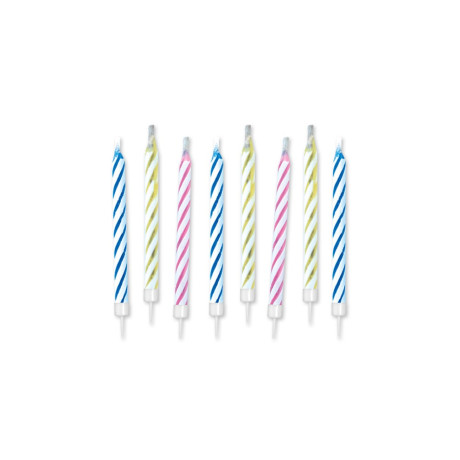 Candeline magiche 6 cm. Colori assortiti con supporto CF.10