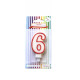 Candela numero con bordo rosso CF.6